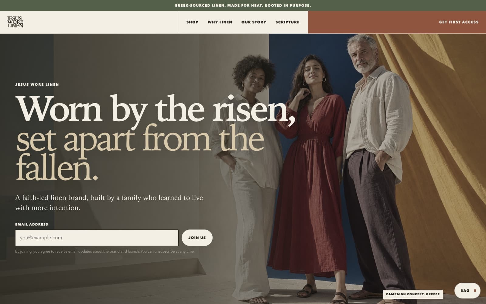 Jesus Wore Linen — built by STRATEX