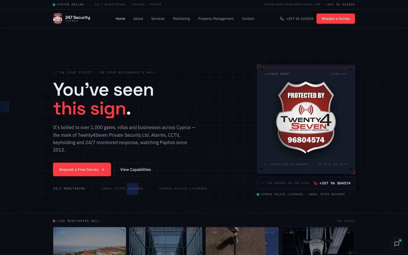 247 Security Cyprus — website designed and built by STRATEX